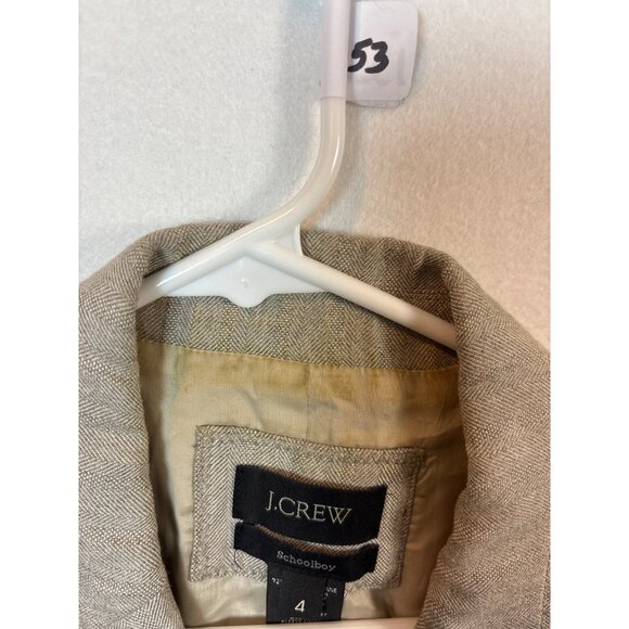 J.Crew Schoolboy Blazer Size 4 Beige Two-Button Womens Jacket - Picture 6 of 16